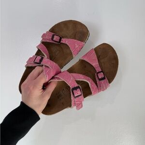 Pink 3 strap Birkis size 37